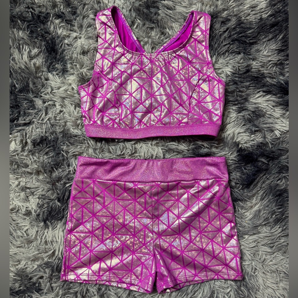 More Than Magic Pink and Silver Sports Bra Set